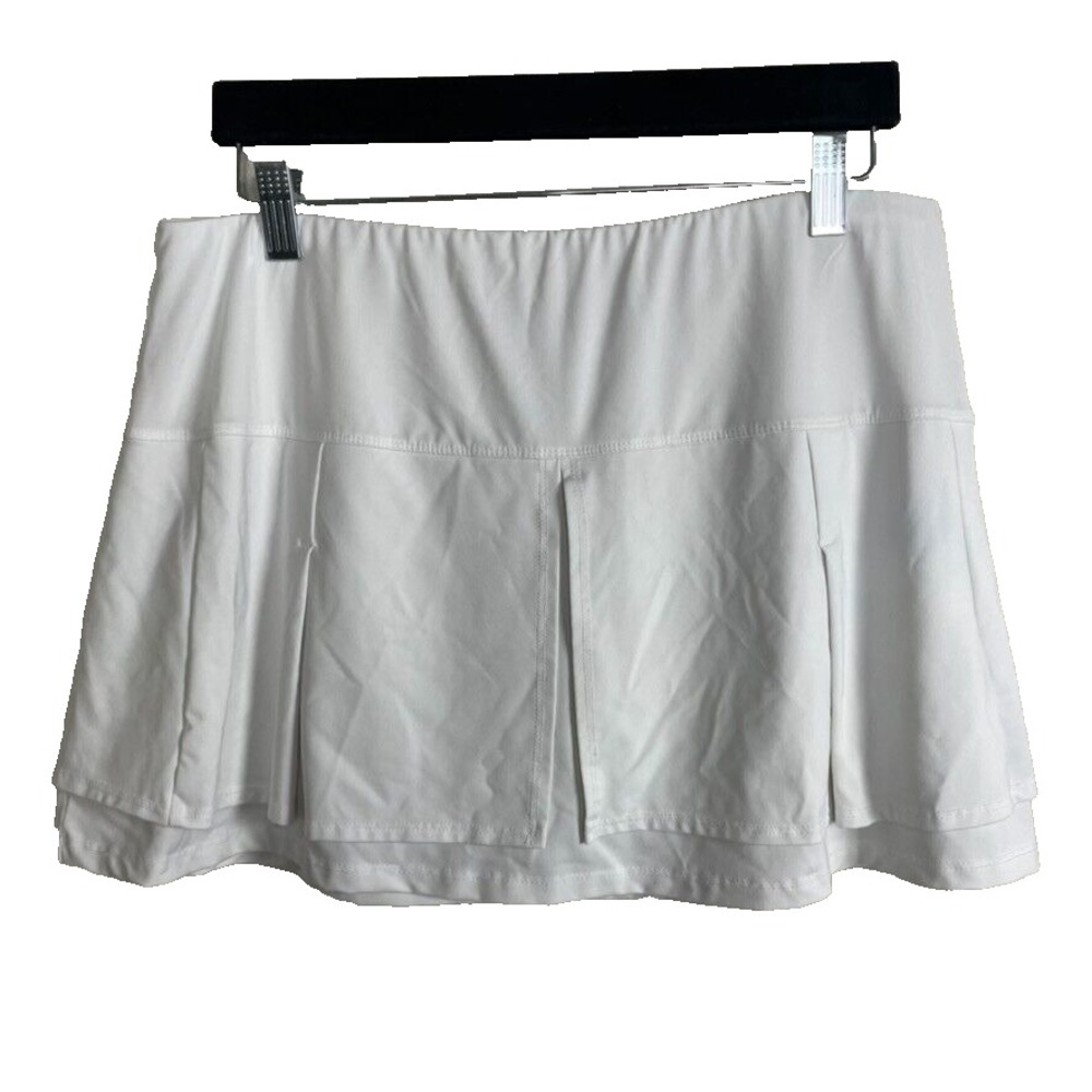 Lucky in Love Tennis Pickleball Skort Women XL White Pleated Athletic Mini Skirt